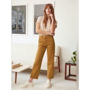 Everlane Cropped Straight Regular Mustard Brown Jean Excellent Condition Size 2